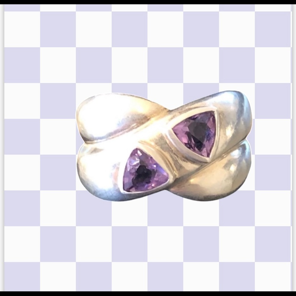 Premier design 925 Silver and amethyst Retired design ring size 8